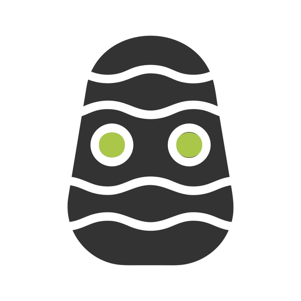 ägg ikon fast grön grå Färg påsk symbol illustration. vektor