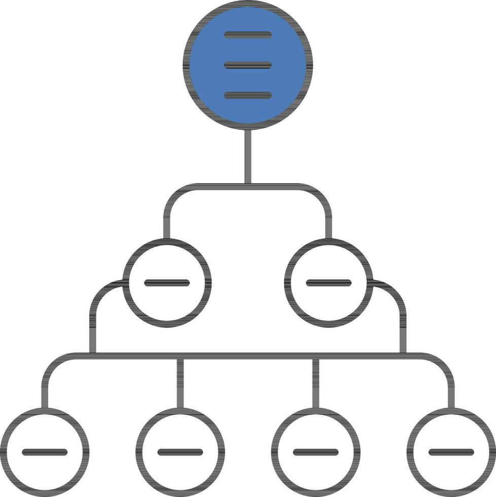 Hierarchie Symbol im Blau und schwarz Farbe. vektor