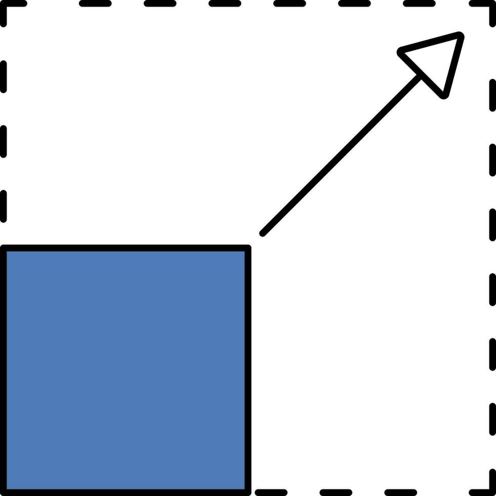 erweitern Symbol im Blau und Weiß Farbe. vektor