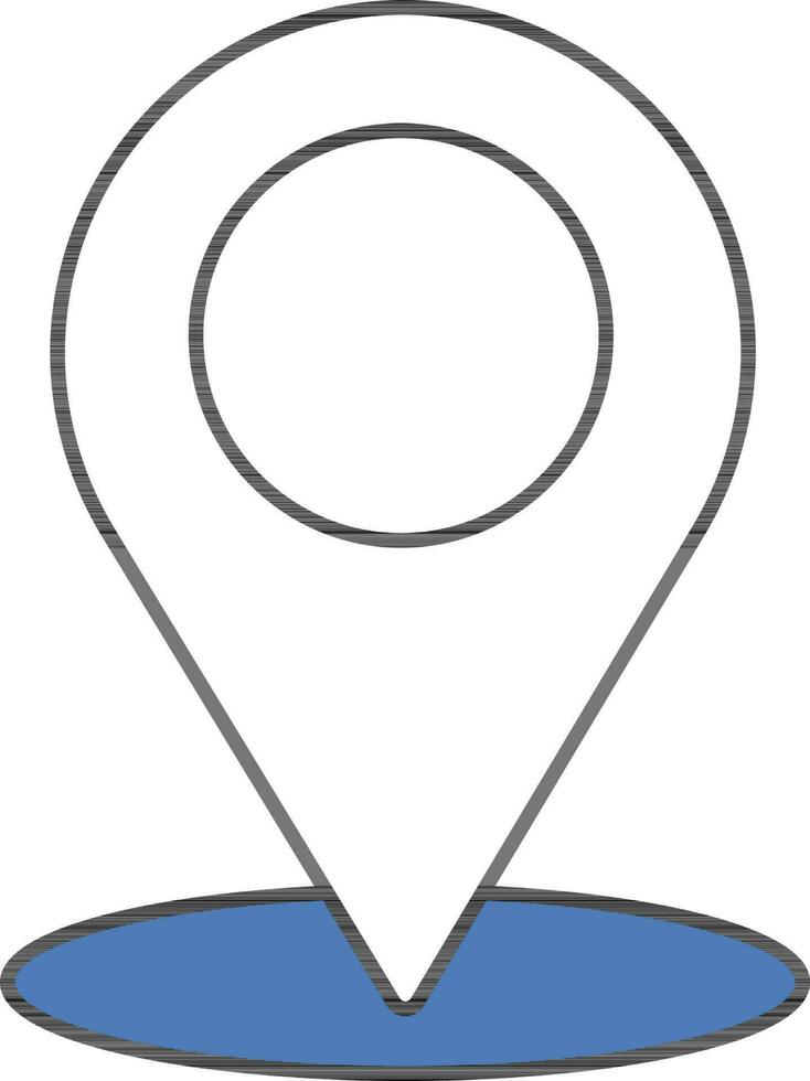 Karte Zeiger Symbol im Blau und Weiß Farbe. vektor