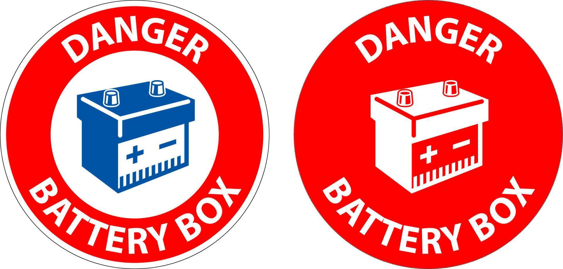 fara batteri låda med ikon tecken på vit bakgrund vektor