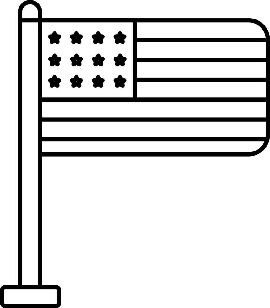 Amerika Flagge Symbol im Linie Kunst. vektor