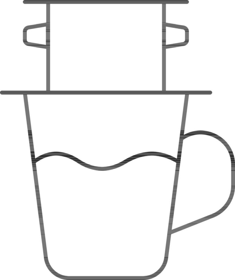 vietnam kaffe dripper ikon i svart översikt. vektor
