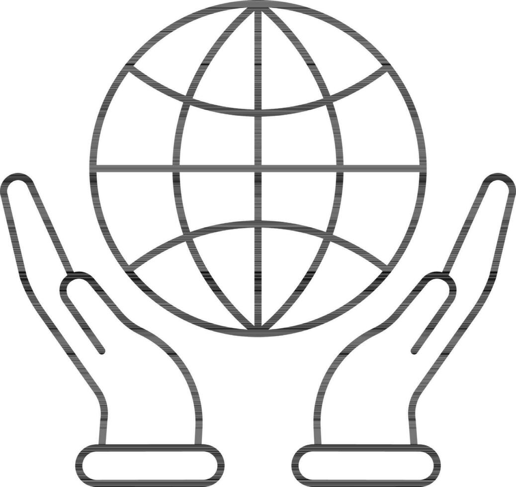 global Pflege Symbol oder Symbol im dünn Linie Kunst. vektor