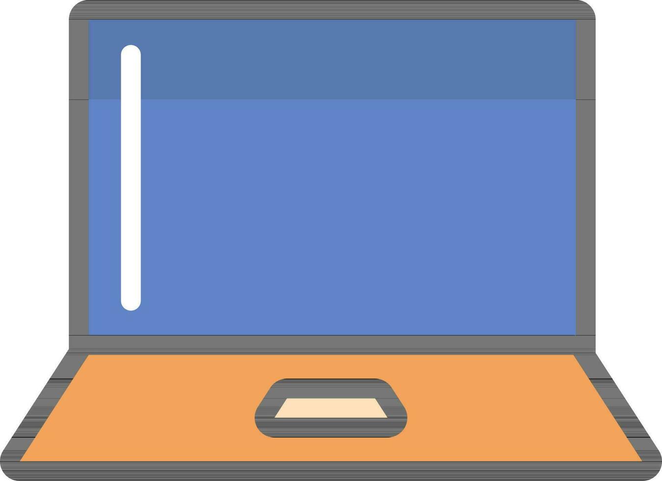 isoliert Laptop Symbol im Blau und Orange Farbe. vektor