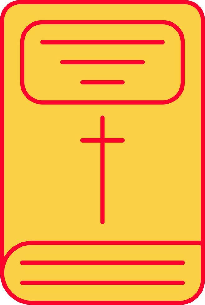 platt stil bibel bok gul och röd ikon. vektor