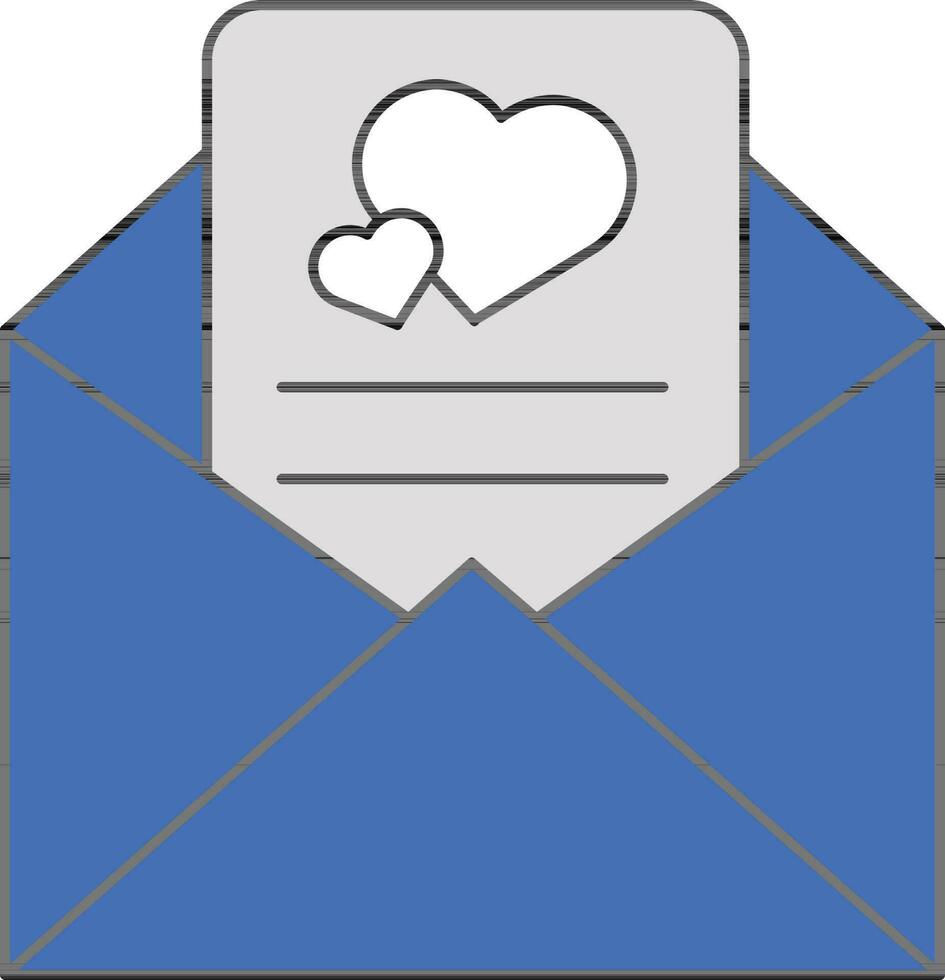 platt stil kärlek brev i kuvert ikon. vektor