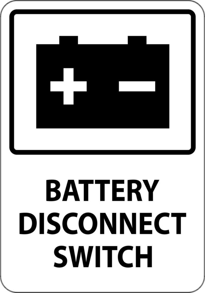 Batterie trennen Schalter Zeichen auf Weiß Hintergrund vektor