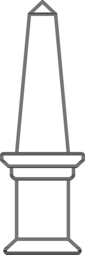 Obelisk Symbol im schwarz Linie Kunst. vektor