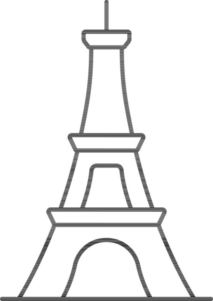 Eiffel Turm Symbol im schwarz Umriss. vektor