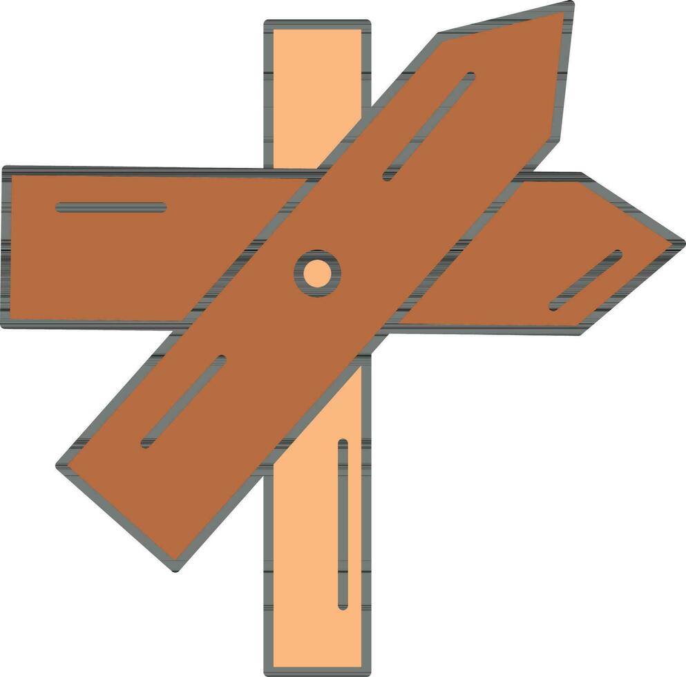 hölzern Richtung Tafel Symbol im Orange und braun Farbe. vektor