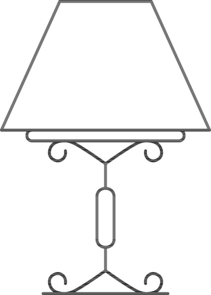 Linie Kunst Illustration von Tabelle Lampe Symbol im eben Stil. vektor