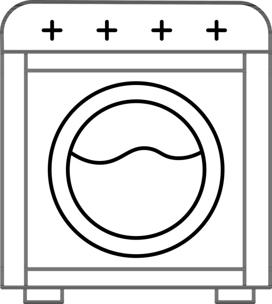 isoliert Symbol oder Symbol von Waschen Maschine im Linie Kunst. vektor