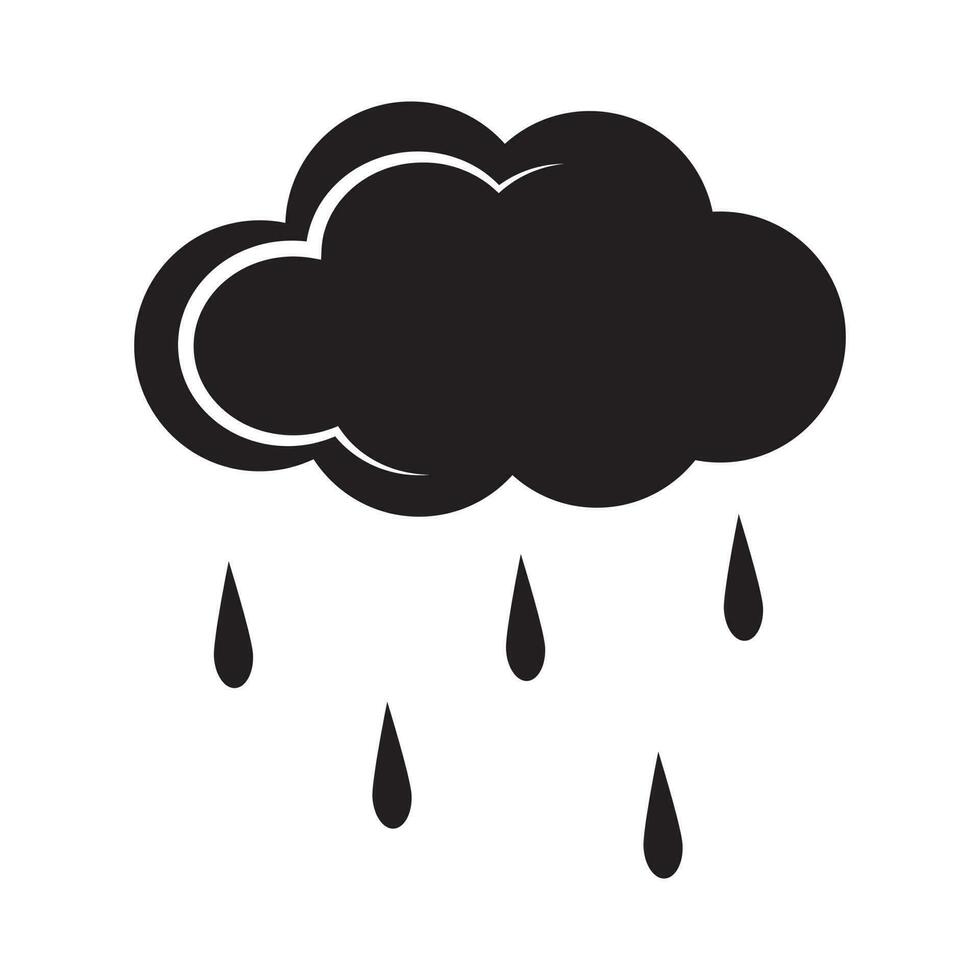 vektor illustration av de moln med regn ikon. höst kreativ tecken symbol, logotyp, vektor grafik.