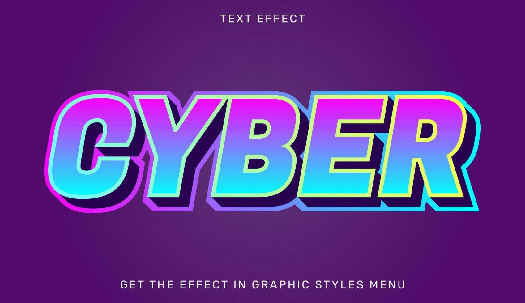 cyber redigerbar text effekt i 3d stil vektor