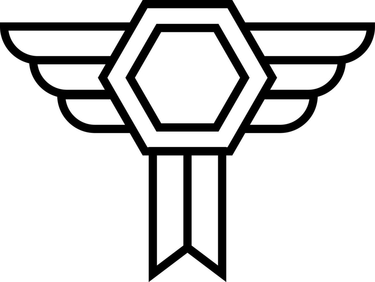 Pilot Abzeichen Symbol im dünn Linie Kunst. vektor