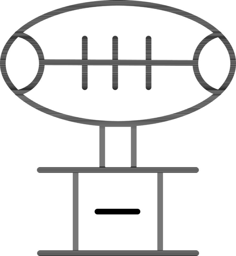 rugby trofén kopp ikon i tunn linje konst. vektor