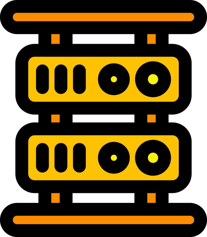 Server Symbol im Orange und Gelb Farbe. vektor