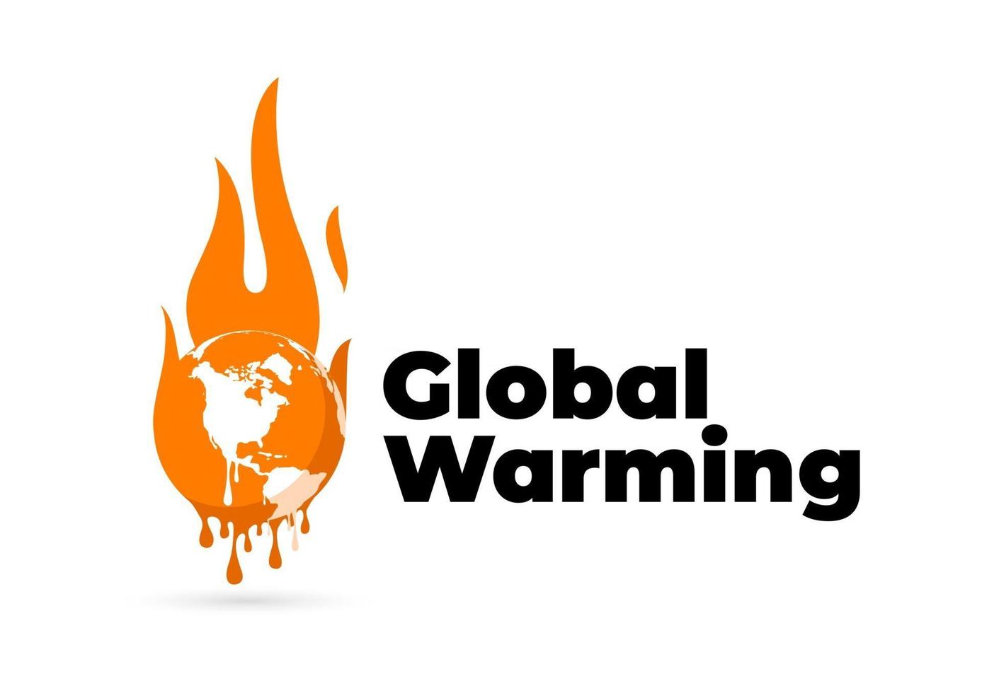 Logo der globalen Erwärmung Globale Erwärmung Erdkugel schmelzen vektor