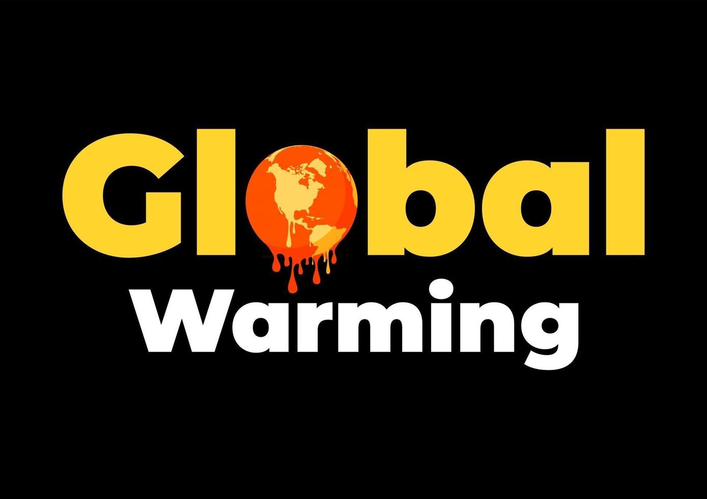 Logo der globalen Erwärmung Globale Erwärmung Erdkugel schmelzen vektor