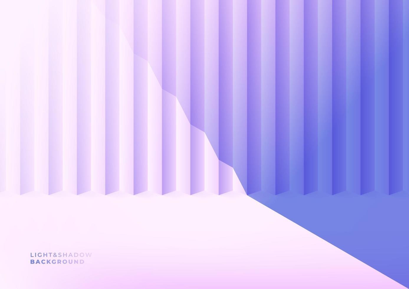 realistische violette Studiowand leeres Licht- und Schattenrauminnere in minimalem 3d vektor