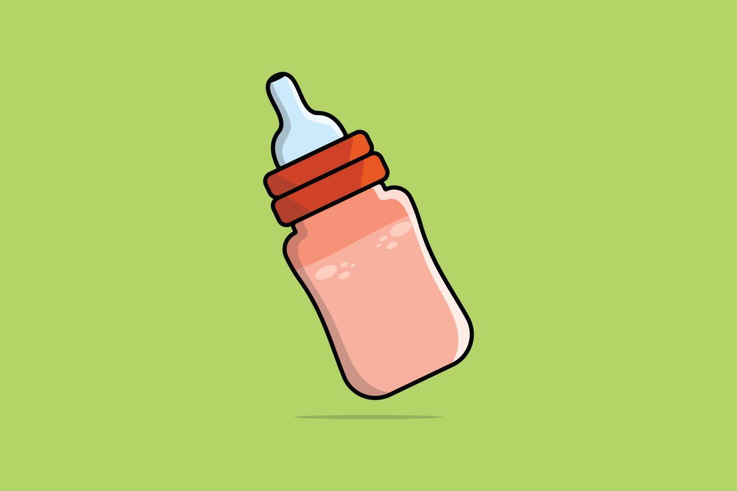 bebis mjölk flaska vektor illustration. människor dryck objekt ikon begrepp. nyfödd bebis plast vatten och mjölk flaska vektor design med skugga.