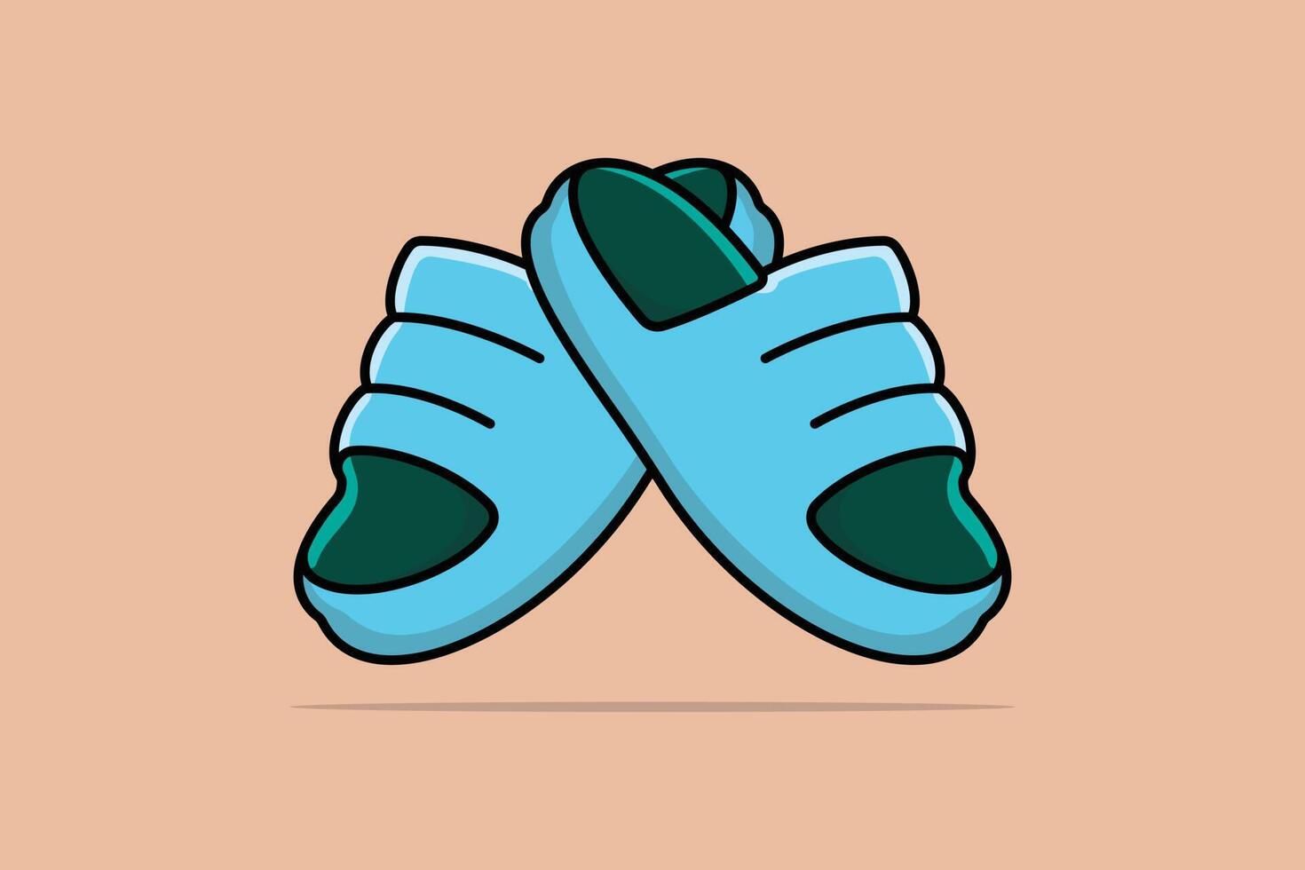 Männer Hausschuhe Schuhe Vektor Illustration. Männer Mode Objekt Symbol Konzept. Gelb Flip floppen, Flip Flop Symbol, Slipper Symbol, Schuhe, draussen Schuhe Vektor Design.