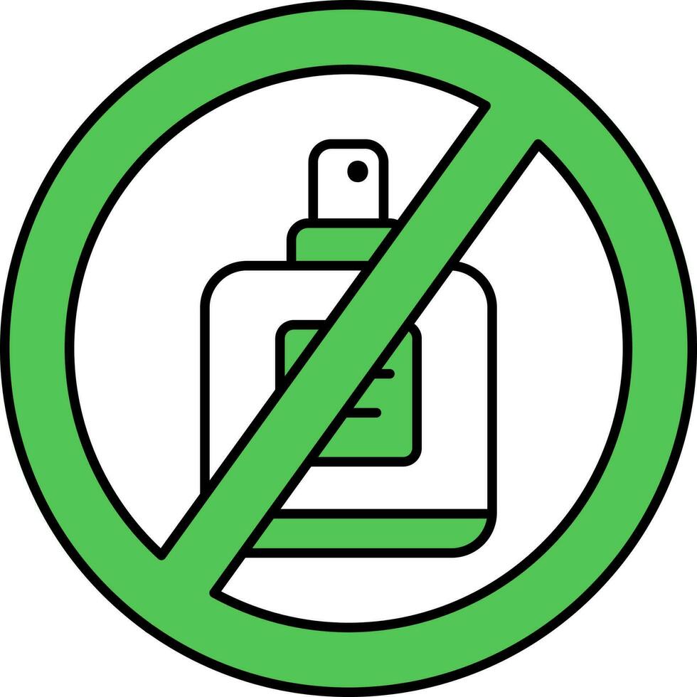 Nein Parfüm Symbol im Grün und Weiß Farbe. vektor