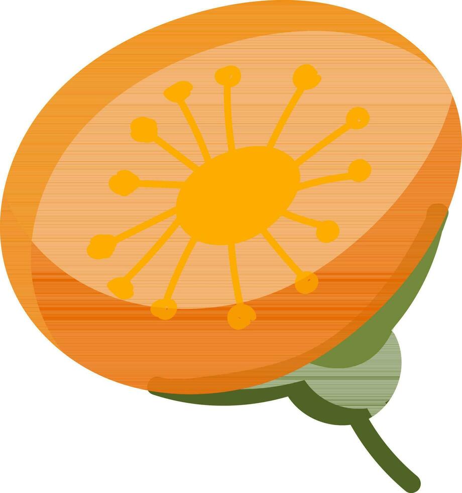 illustration av blomma element i orange och grön Färg. vektor
