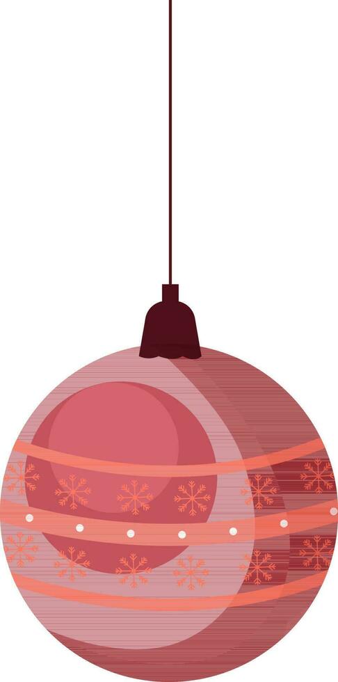 Weihnachten Ball hängen Element auf Weiß Hintergrund. vektor