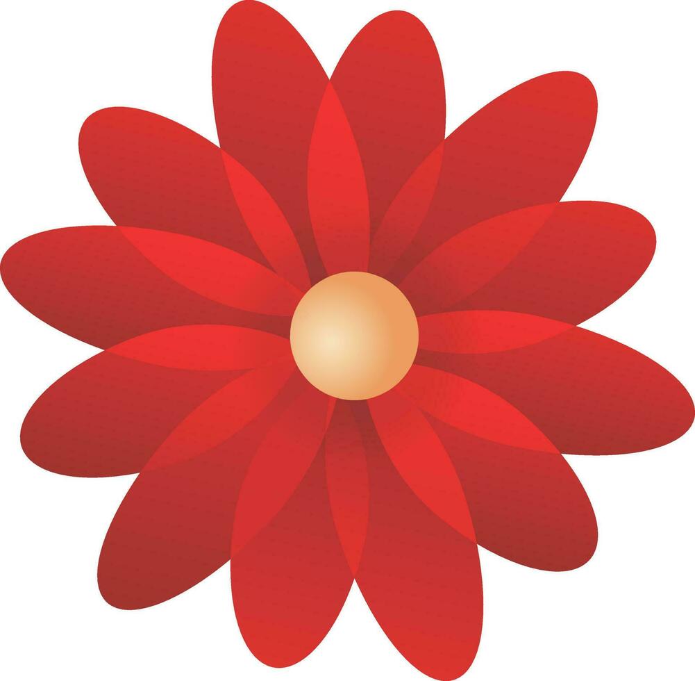 isolerat blomma element i röd och gyllene Färg. vektor