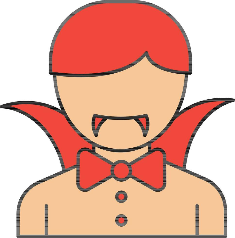 Mann Vampir Symbol im rot und Orange Farbe. vektor