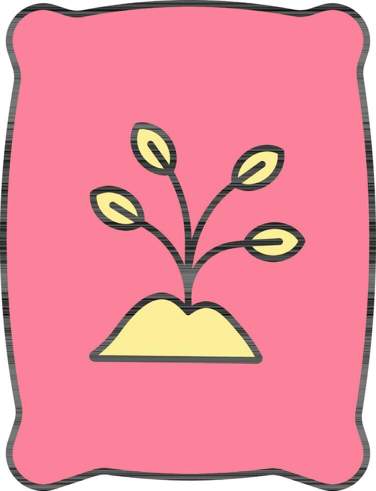 Dünger Paket Symbol im Rosa und Gelb Farbe. vektor