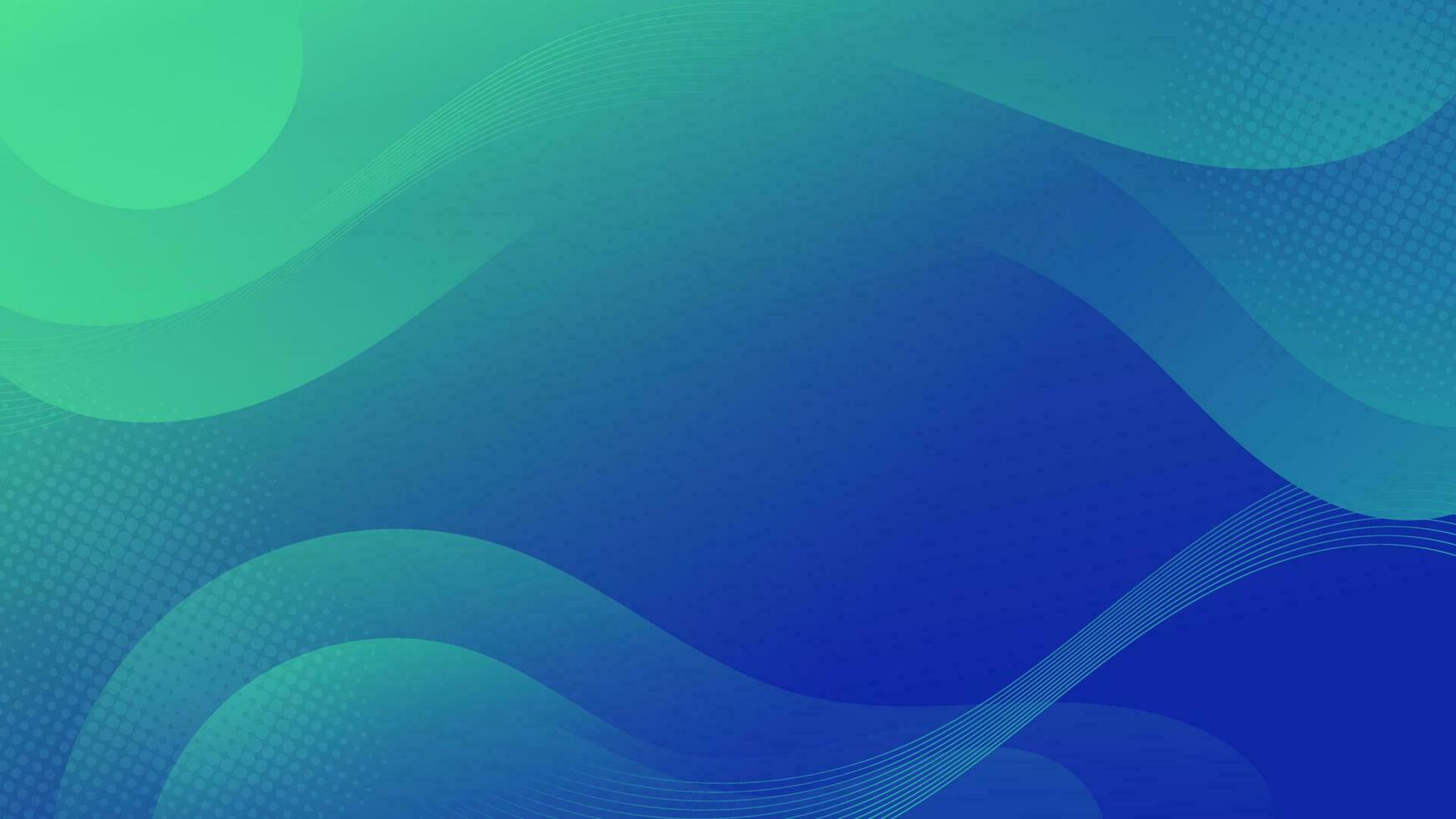 abstrakt Gradient Grün Blau Flüssigkeit Welle Hintergrund vektor