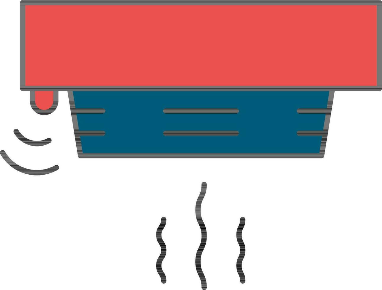 rök detektor ikon i blå och röd Färg. vektor