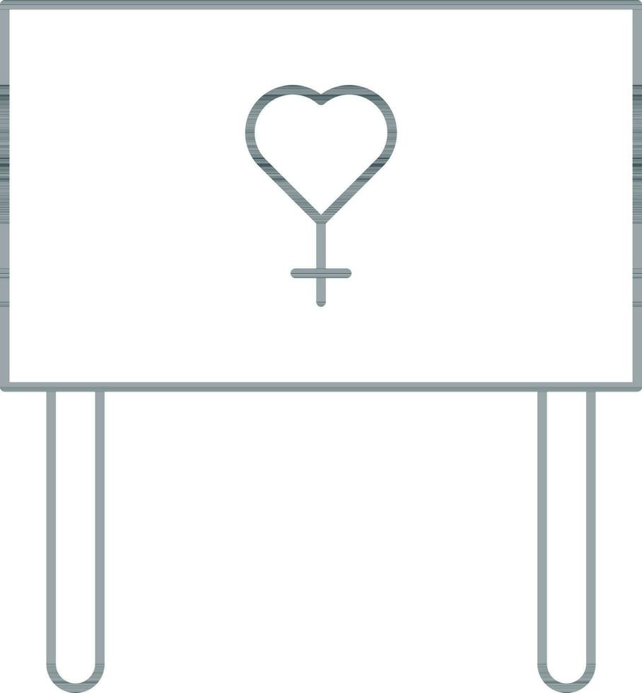 Illustration von Herz Venus Symbol auf Tafel Symbol im Linie Kunst. vektor