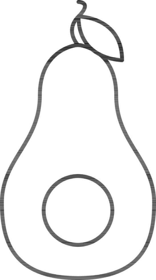 Avocado mit Blatt Symbol im linear Stil. vektor