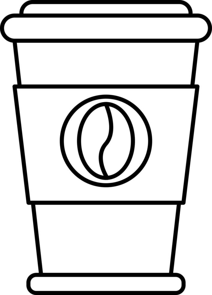 Kaffee Einweg Glas Symbol im schwarz Linie Kunst. vektor