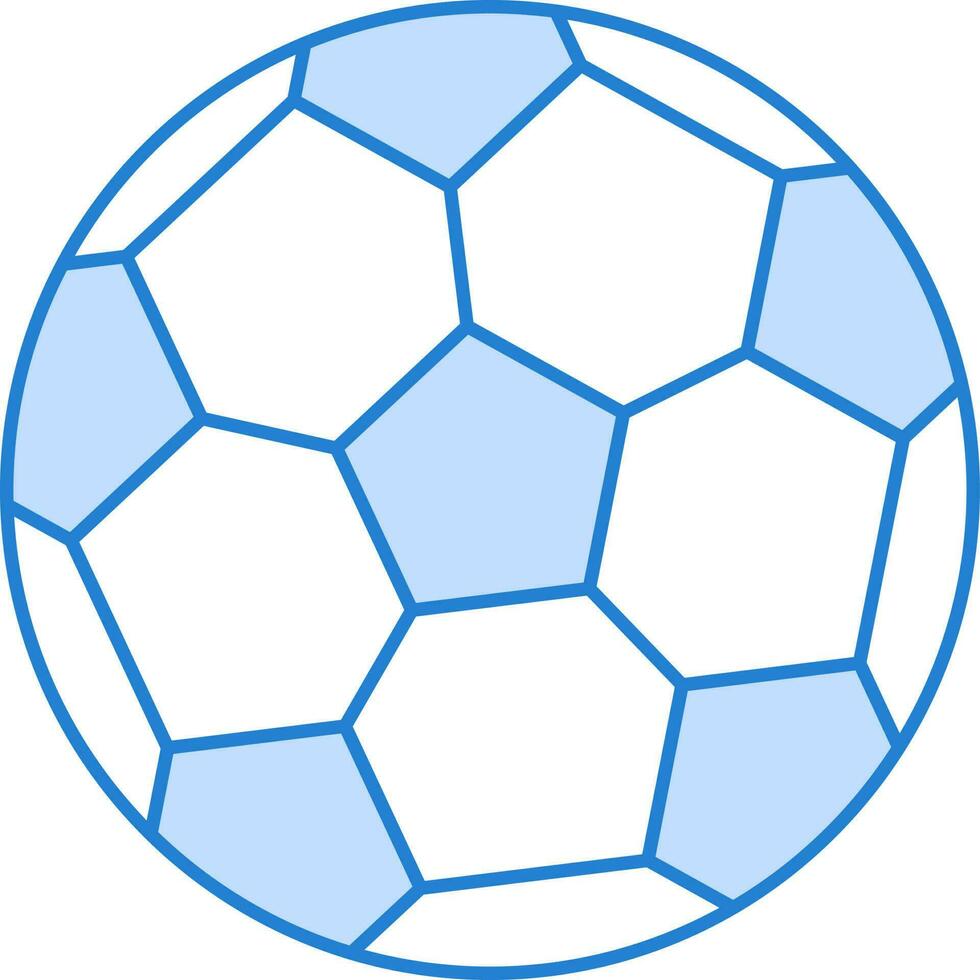 Fußball oder Fußball Ball Symbol im Blau und Weiß Farbe. vektor