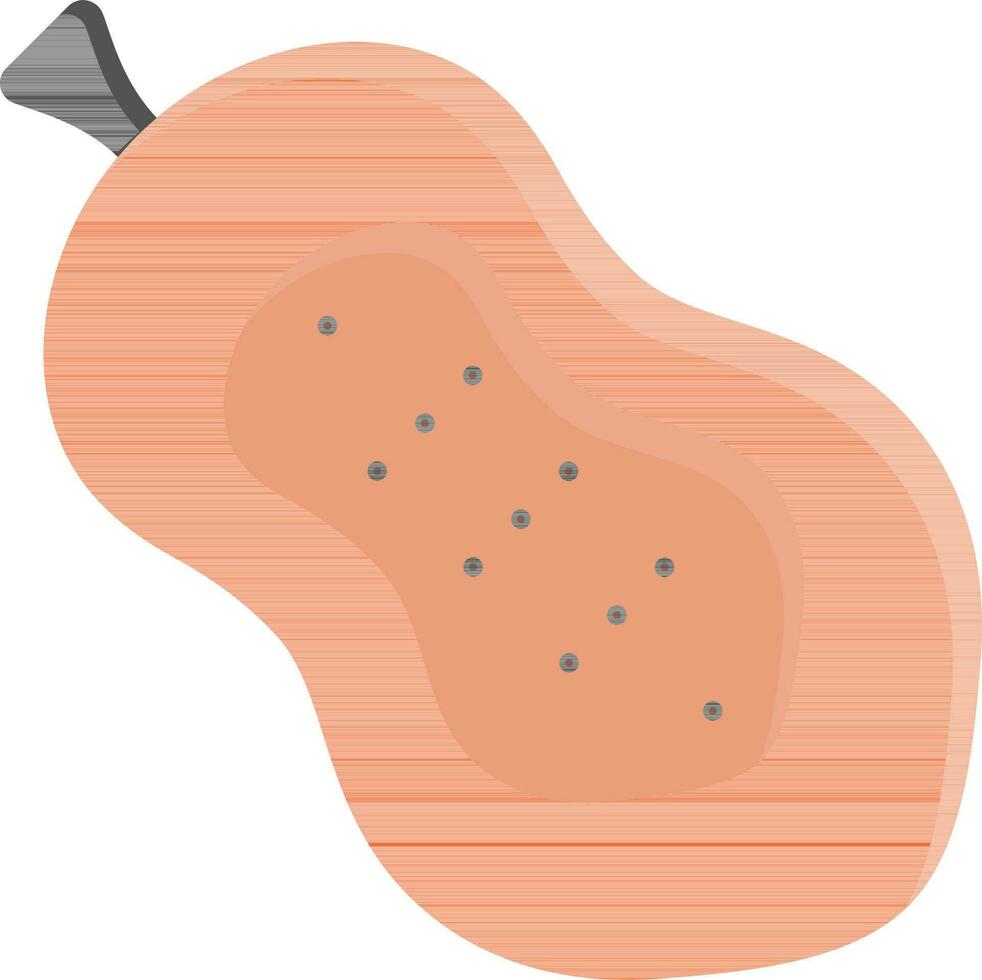 Hälfte Papaya eben Symbol im Orange Farbe. vektor