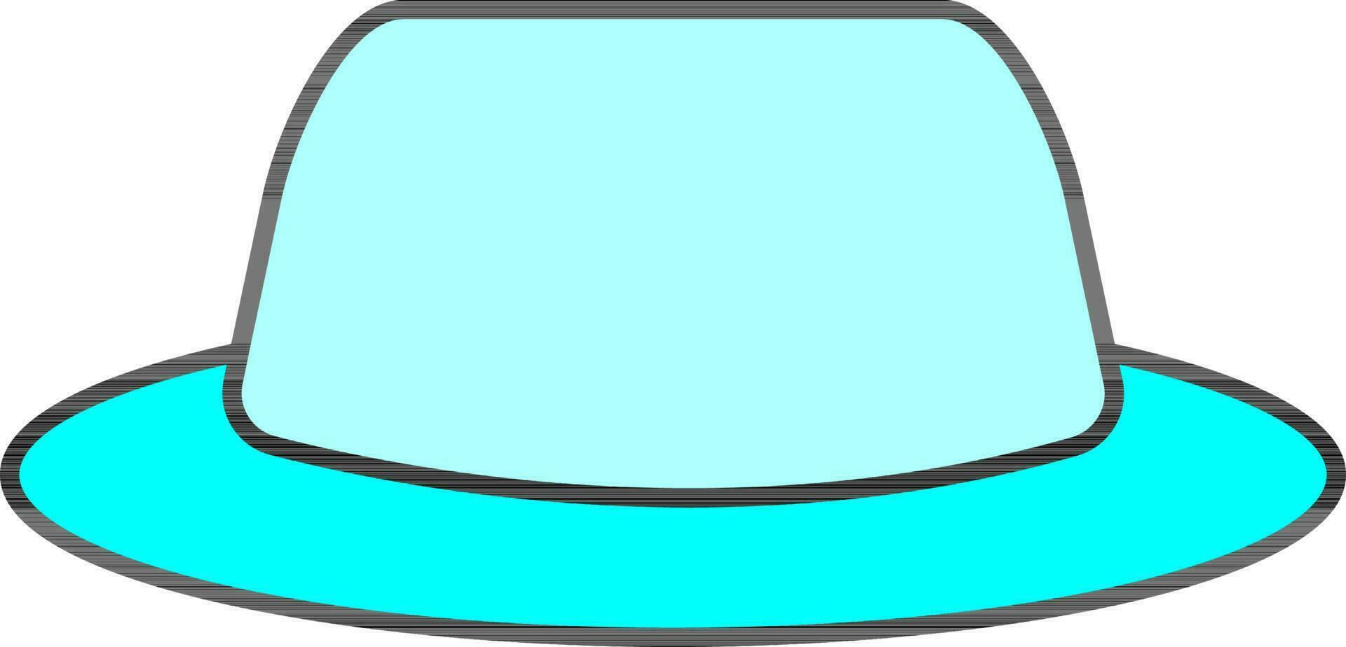 isoliert cyan Farbe Fedora Hut Symbol im eben Stil. vektor