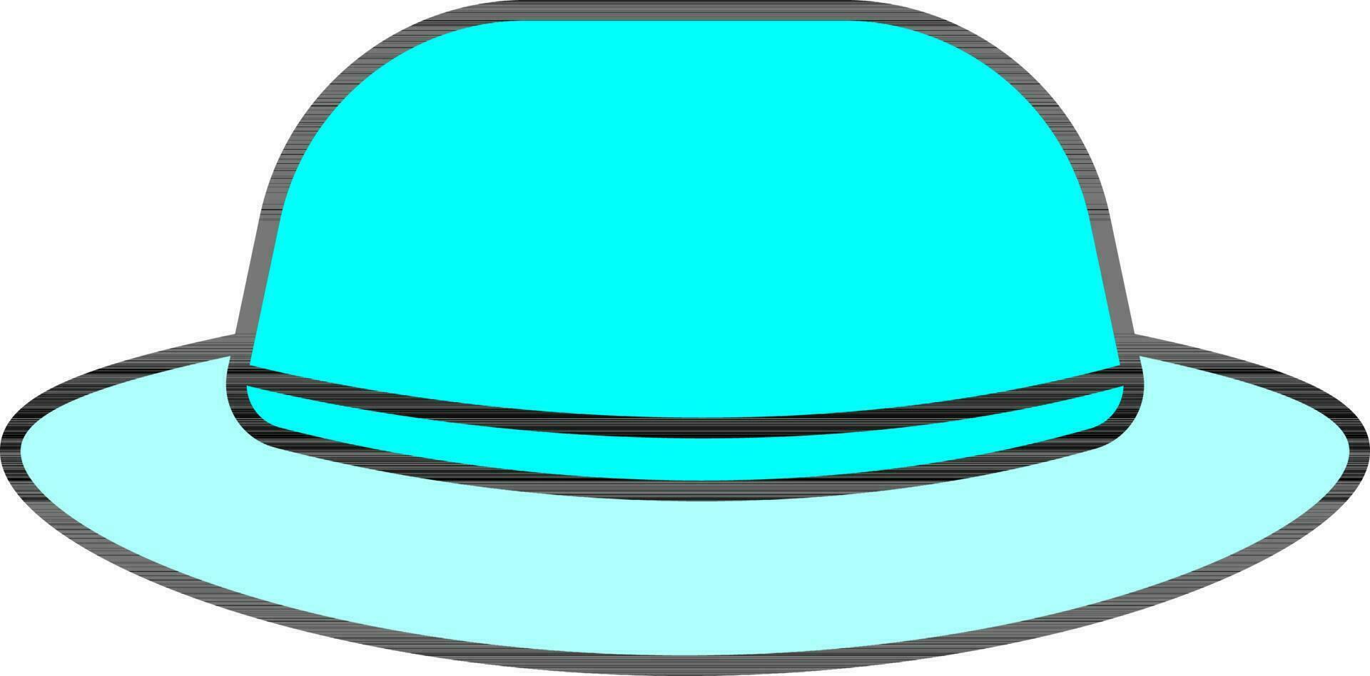 Vektor Illustration von cyan Farbe Fedora Deckel Symbol im eben Stil.