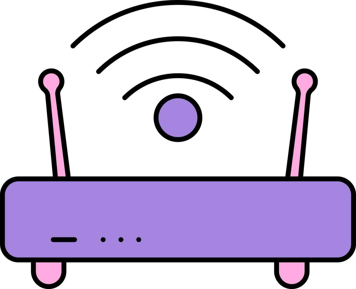 illustration av router ikon i rosa och lila Färg. vektor