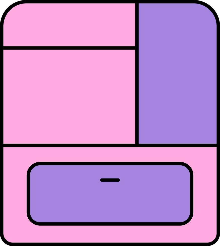 isolerat garderob ikon i rosa och lila Färg. vektor