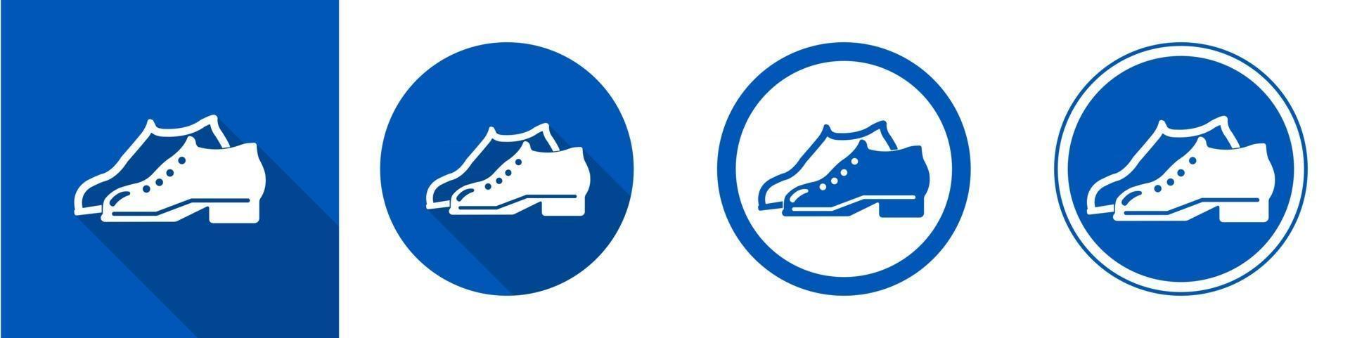 Im Schild des Fertigungsbereichs sind mit Symbol versehene Schuhe erforderlich vektor