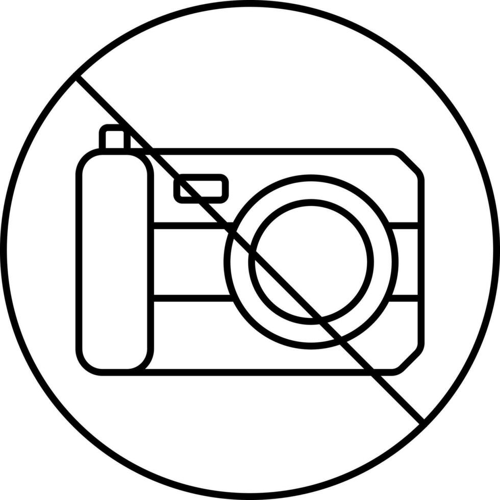 Nein Kamera Symbol oder Symbol im schwarz Linie Kunst. vektor