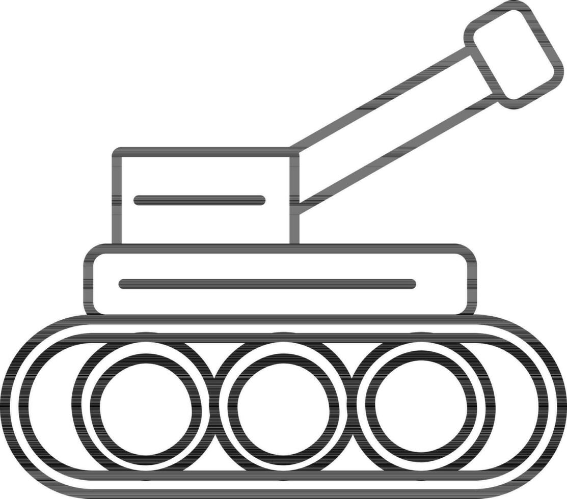 Panzer Symbol im schwarz Linie Kunst. vektor