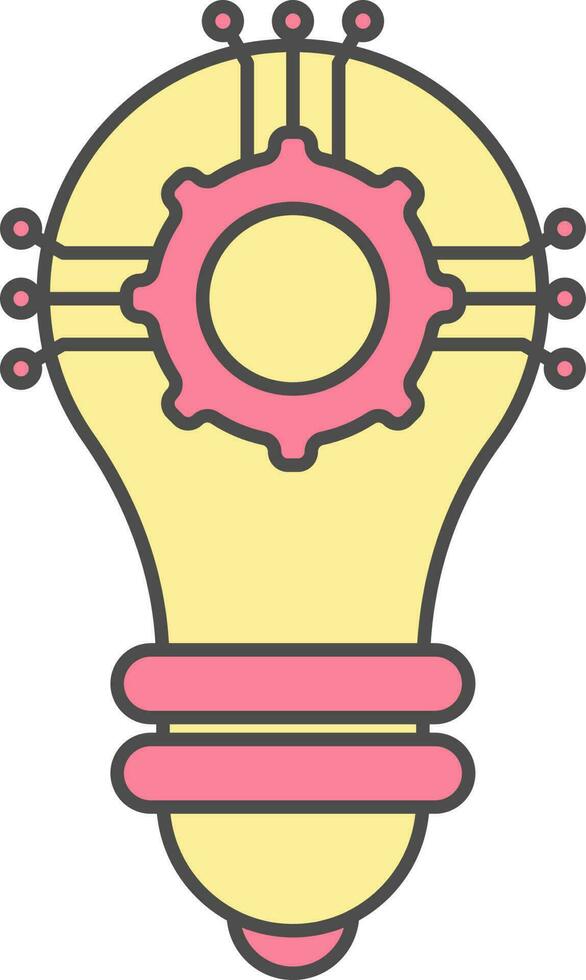 Konfiguration Idee oder Rahmen Birne Symbol im Rosa und Gelb Farbe. vektor