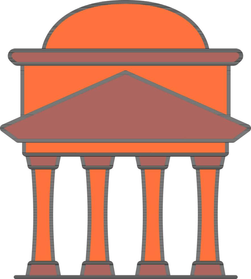 platt stil pateon ikon i orange och brun Färg. vektor