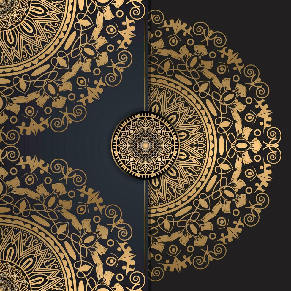 Luxus golden Farbe Mandala Hintergrund Design vektor